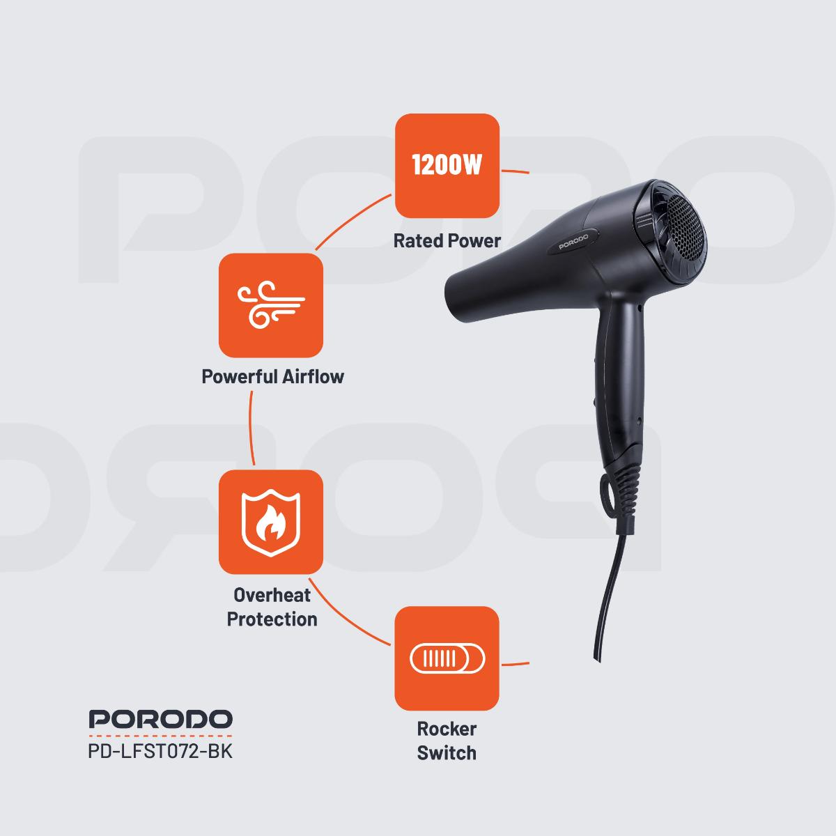 Porodo Lifestyle 1200W Hair Dryer