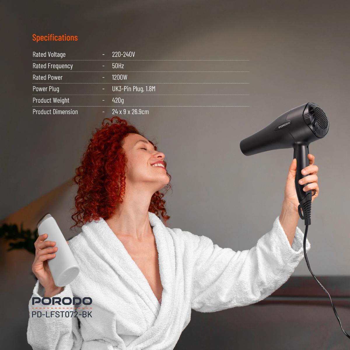Porodo Lifestyle 1200W Hair Dryer