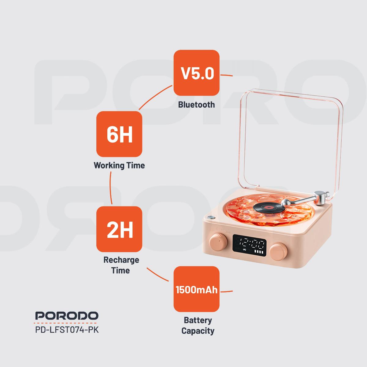 Porodo Lifestyle White Noise Portable Speaker