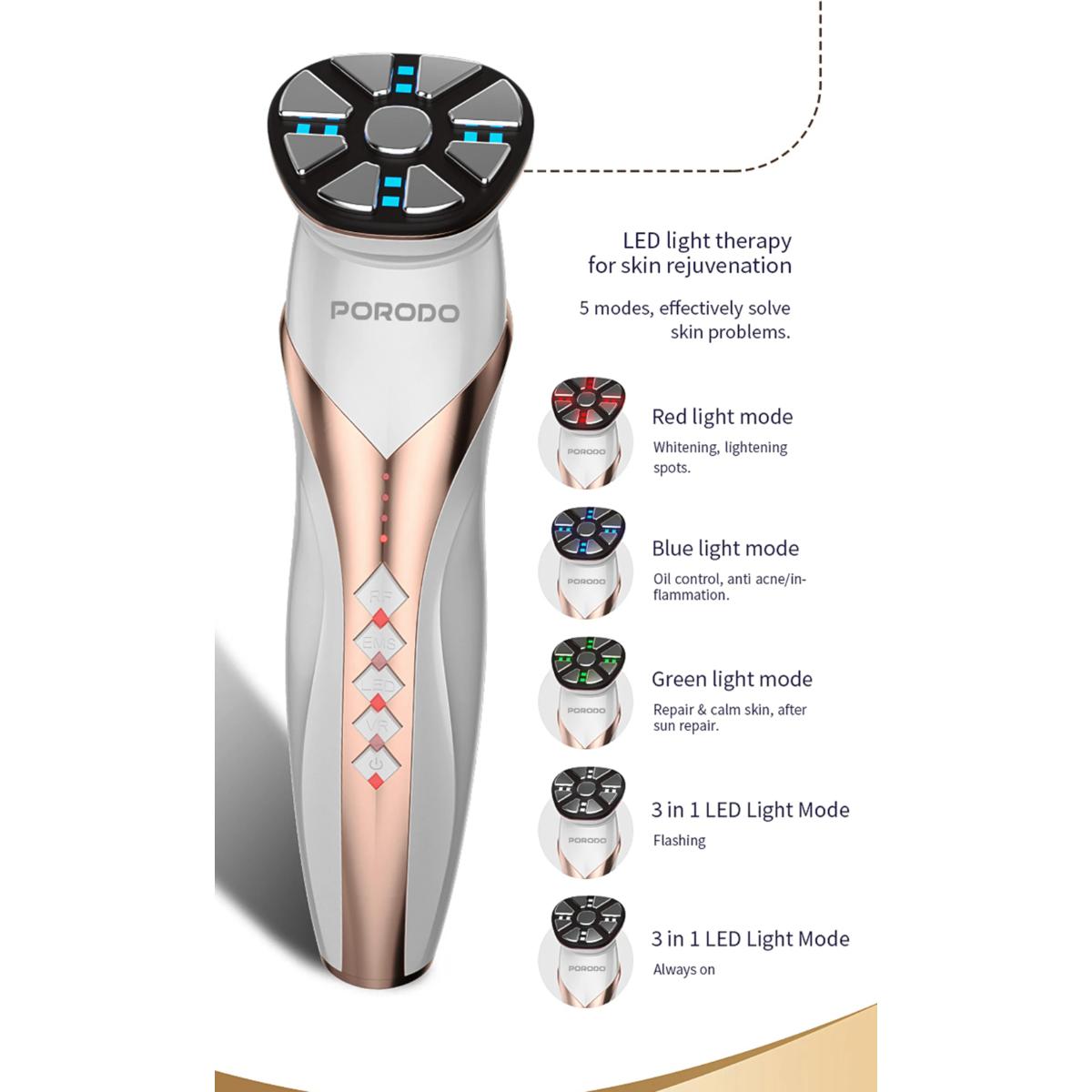 Porodo Lifestyle 4-in-1 RF & EMS Facial Rejuvenation Device
