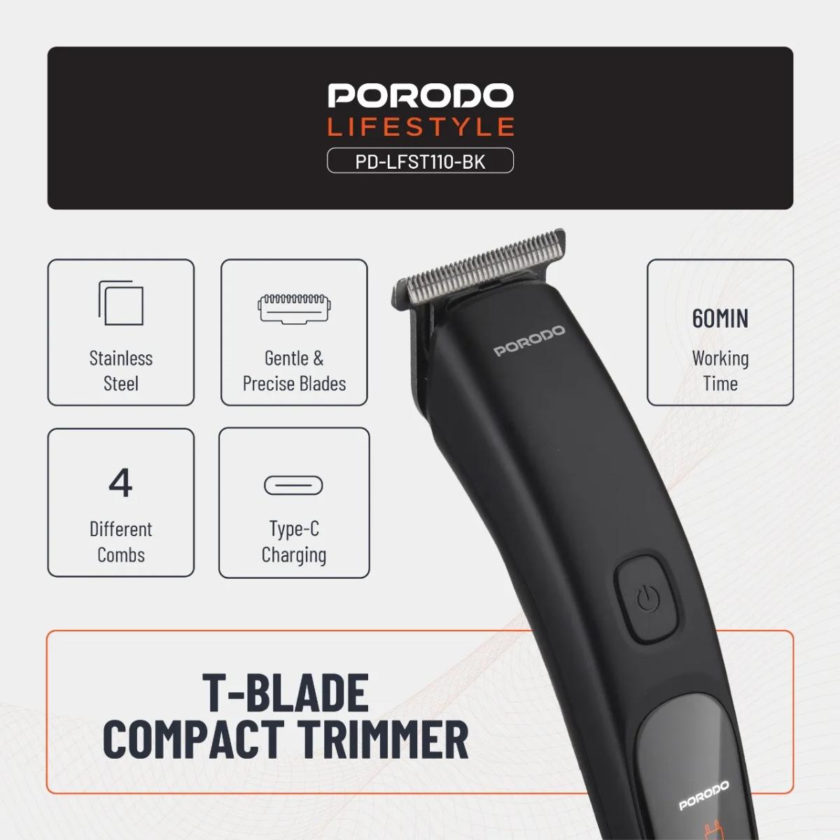 Porodo T-Blade Hair Trimmer 600mAh