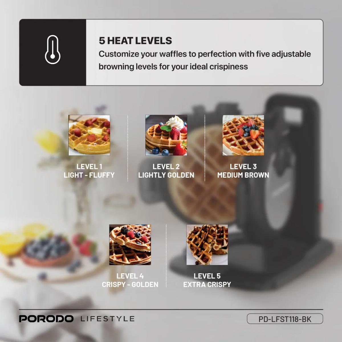 Porodo Lifestyle Vertical Waffle Maker