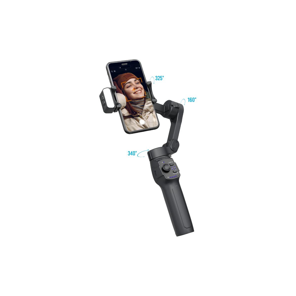Porodo 3-Axis Gimbal Stabilizer Magnetic Fill Light