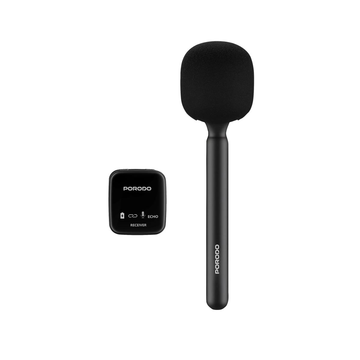 Porodo Two-Device Connect Handheld Lavalier Microphone