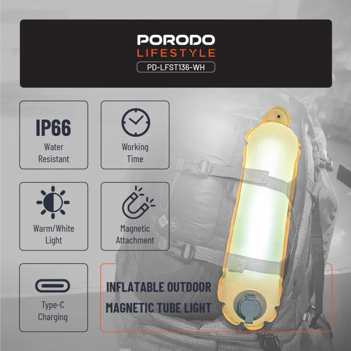Porodo Lifestyle Inflatable Outdoor Magnetic Tube Light