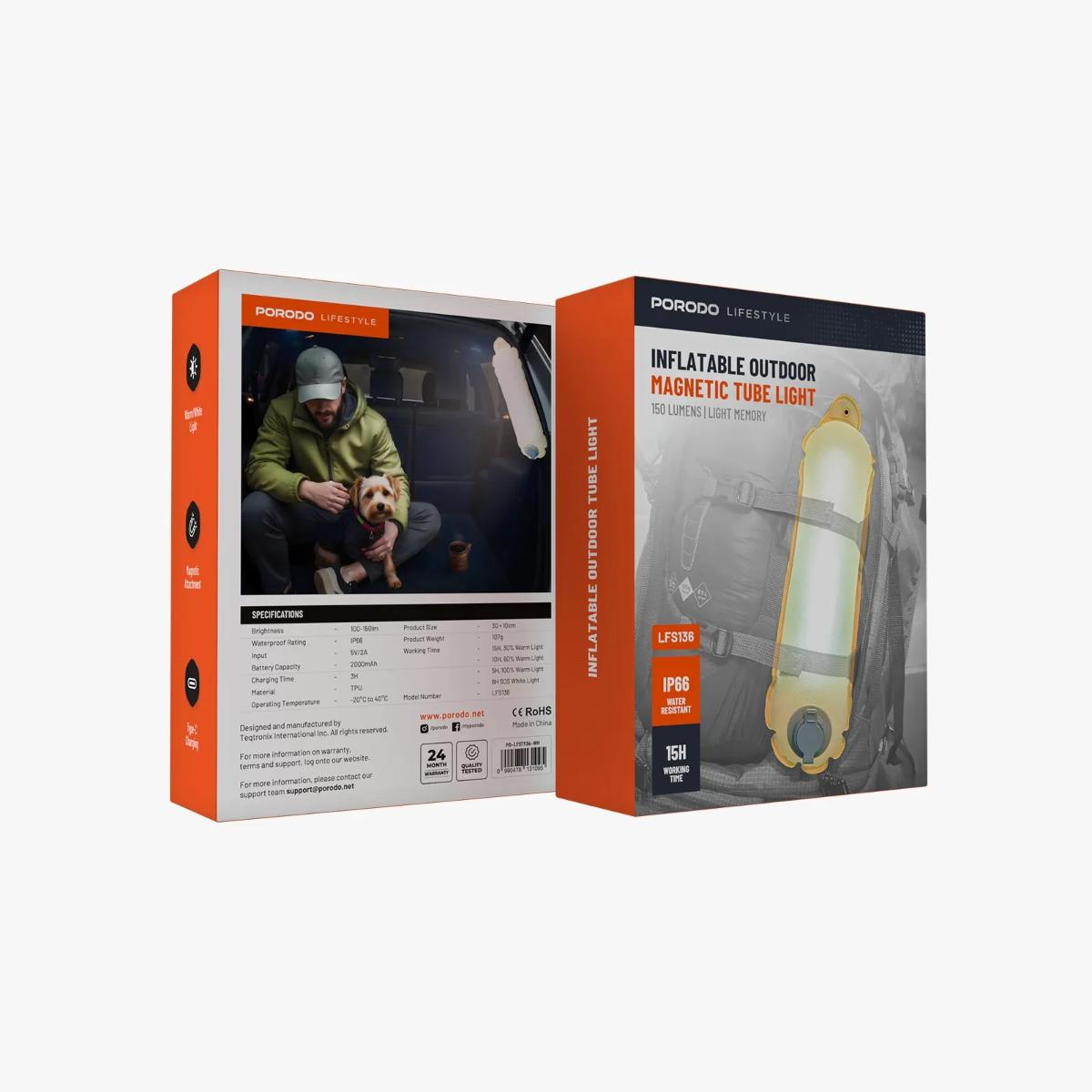 Porodo Lifestyle Inflatable Outdoor Magnetic Tube Light