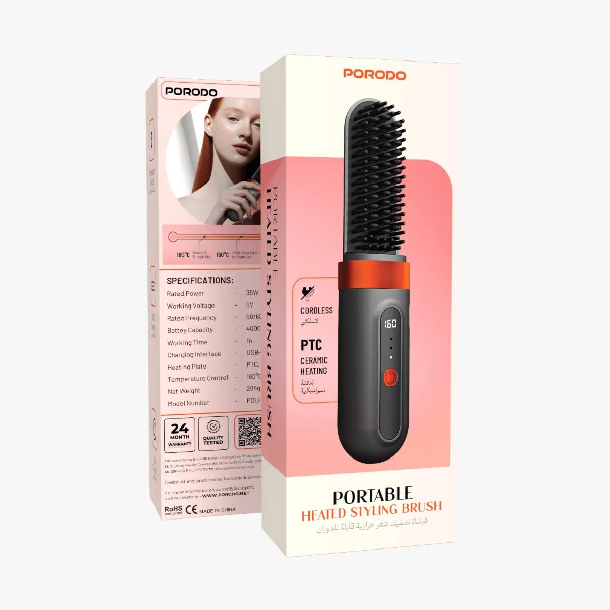 Porodo Lifestyle Portable Heated Styling Brush