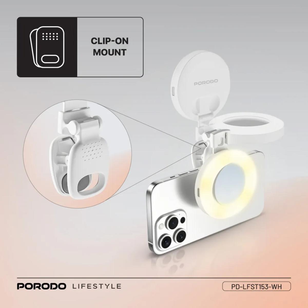Porodo Lifestyle Clip-On Mirror Fill Light