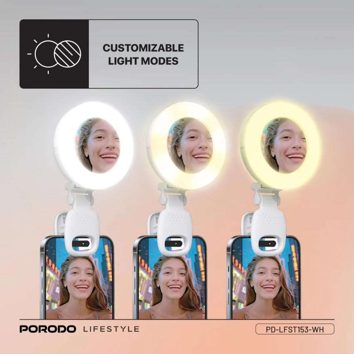 Porodo Lifestyle Clip-On Mirror Fill Light