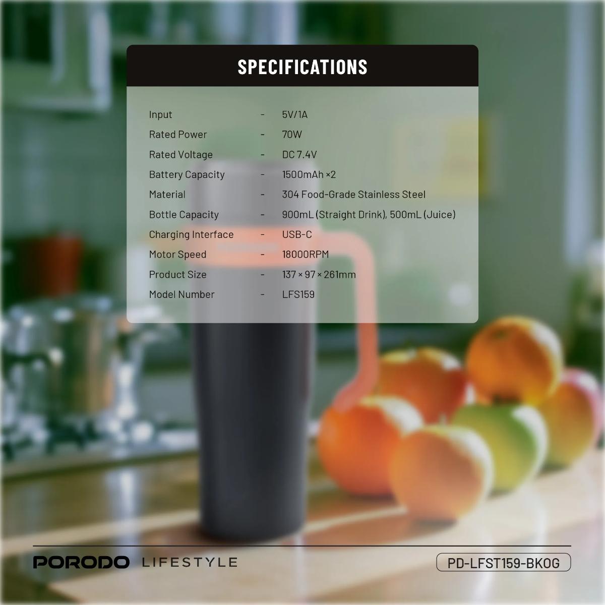Porodo Lifestyle 6-Blade Portable Blender