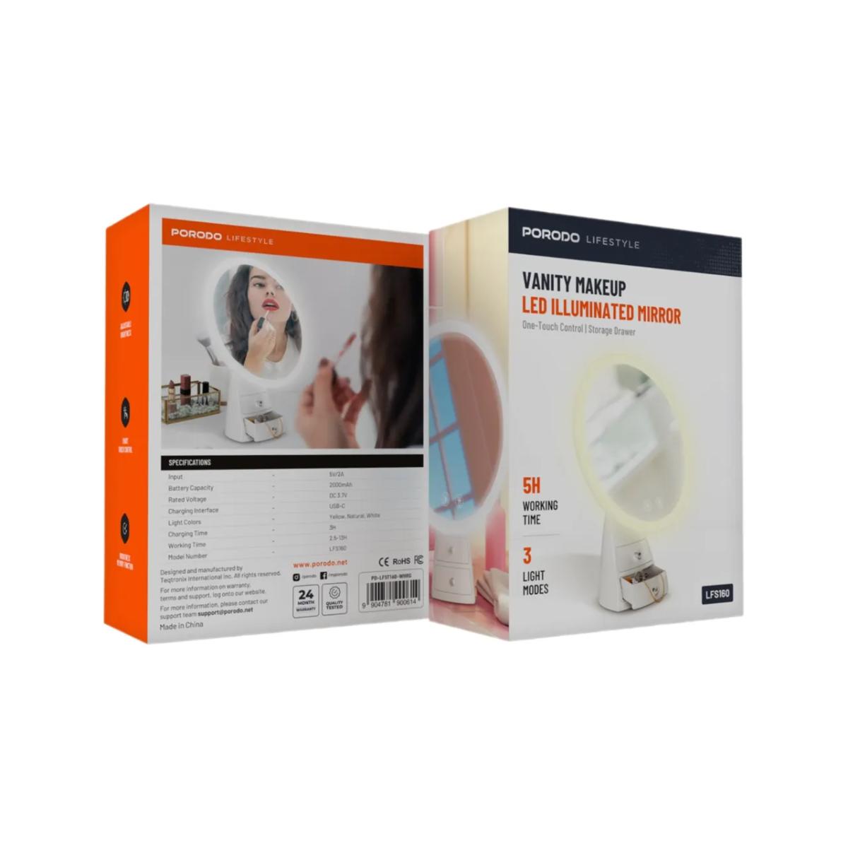 Porodo  Vanity Makeup LED Illuminated Mirror