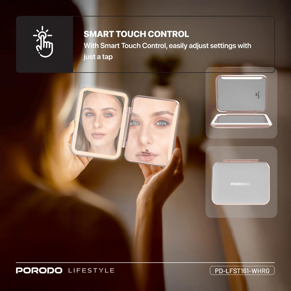 Porodo 2-in-1 LED Magnifying Makeup Mirror