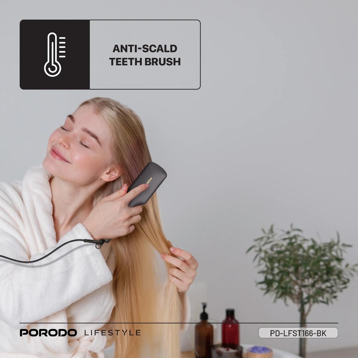 Porodo Lifestyle Electric Heated Hair Straightener Brush