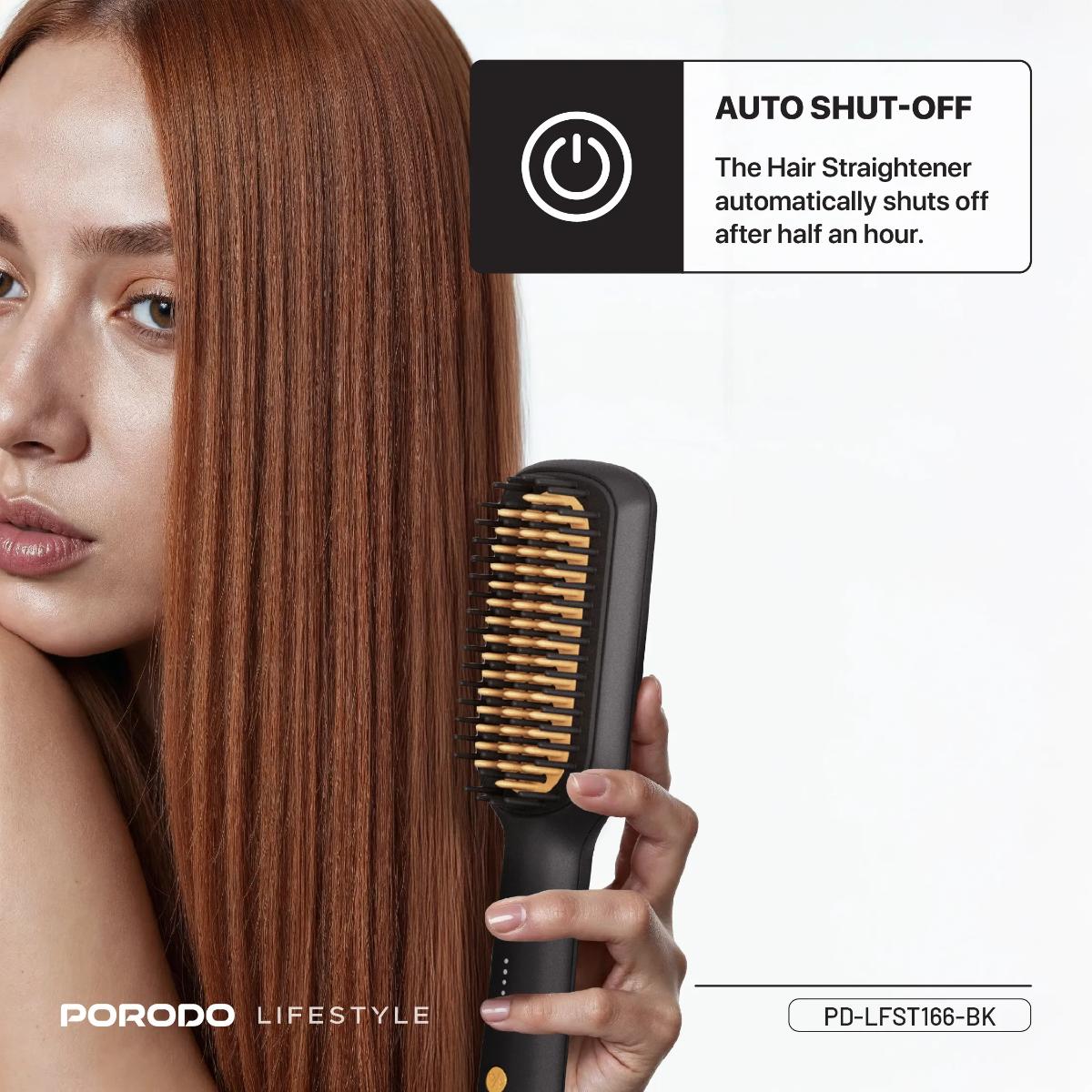 Porodo Lifestyle Electric Heated Hair Straightener Brush