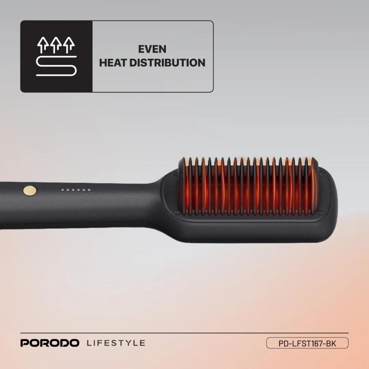 Porodo Lifestyle Electric Heated Hair Straightener Comb