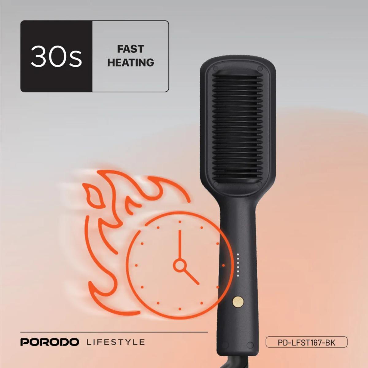 Porodo Lifestyle Electric Heated Hair Straightener Comb