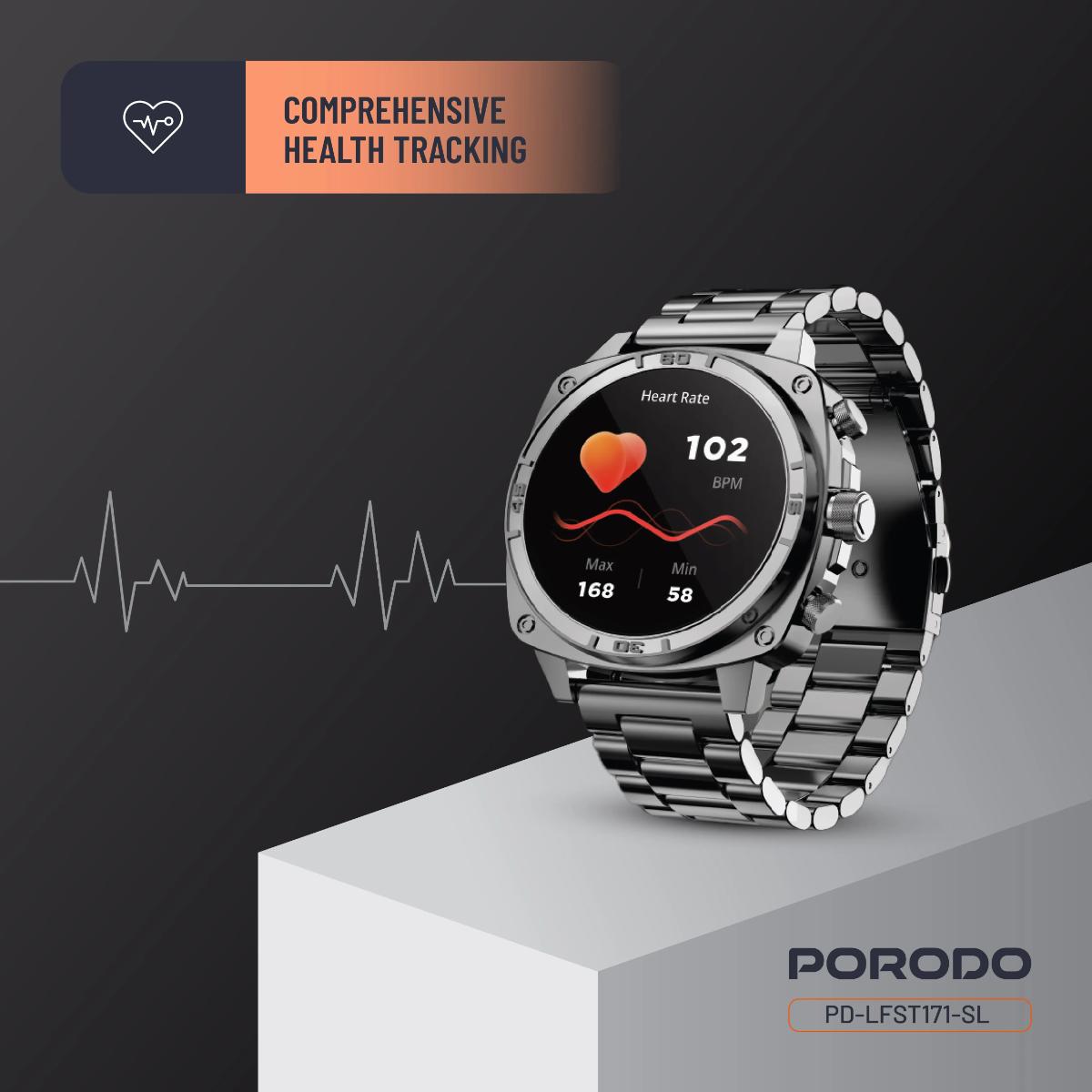 Porodo Chrono Steel Smart Watch