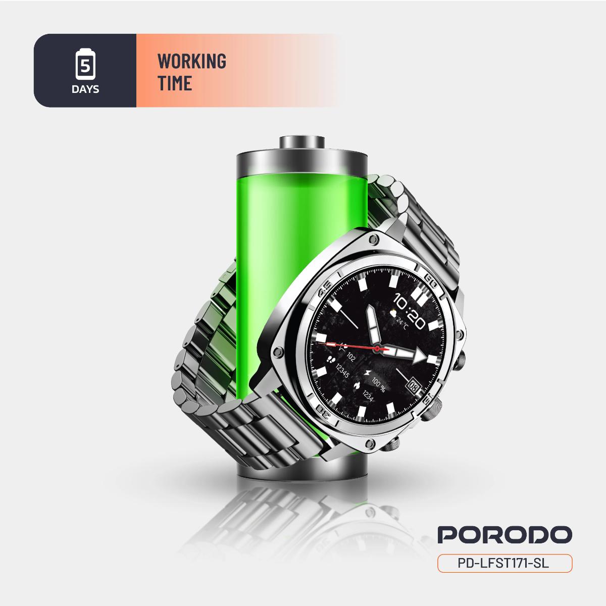 Porodo Chrono Steel Smart Watch