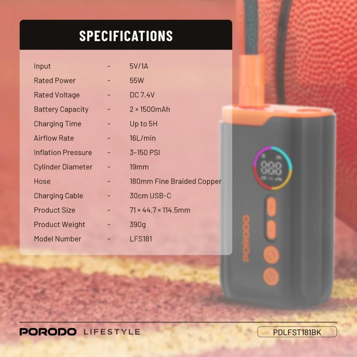 Porodo Lifestyle Electric Air Inflator