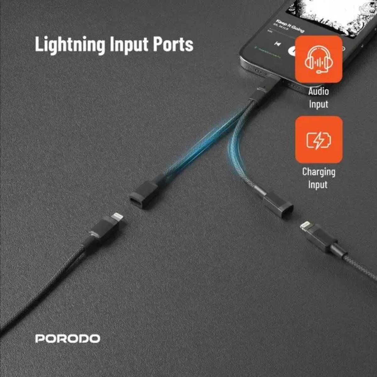 Porodo Lightning Audio + Charge Adapter