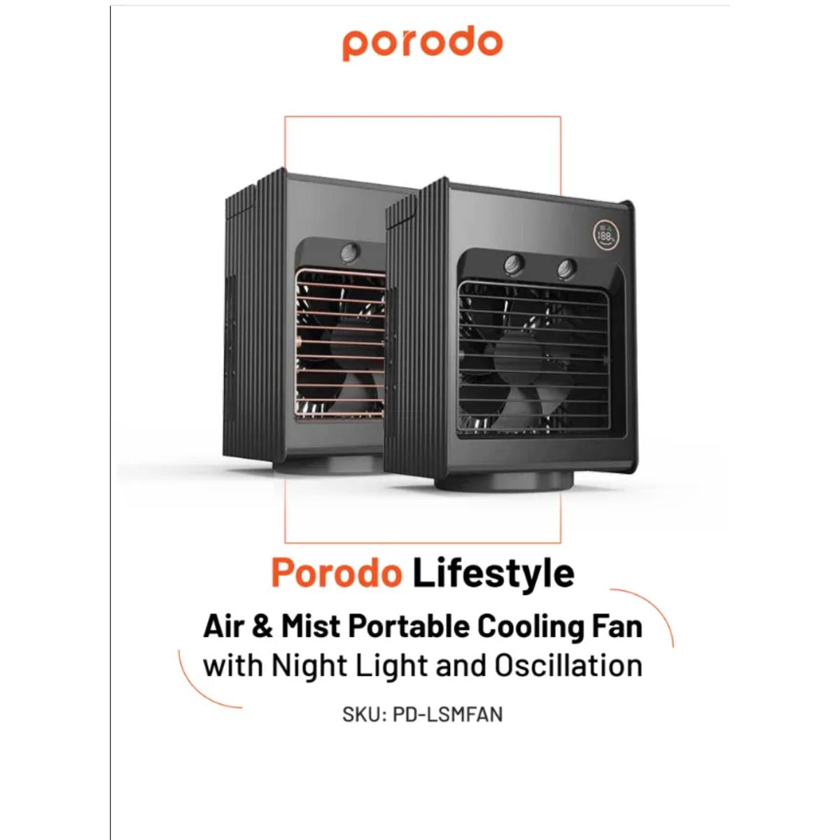 Porodo 4-in-1 Portable Cooling Fan & Mister