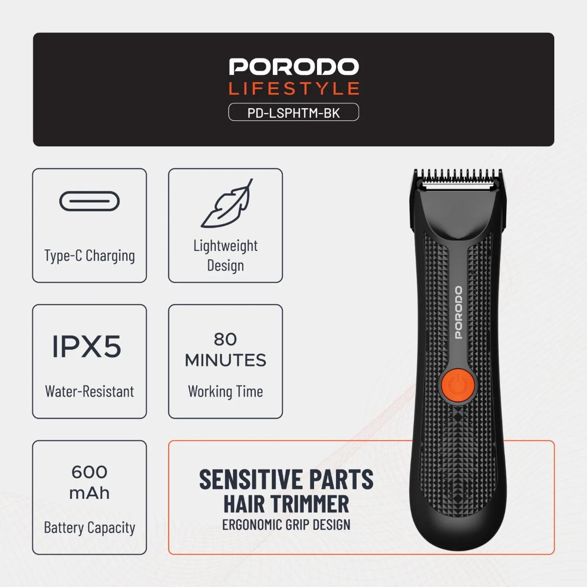 Porodo Lifestyle Sensitive Parts Hair Trimmer