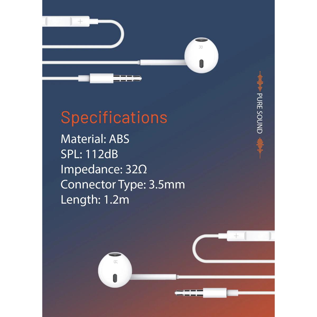 Porodo  Hands-Free Mono Earphone (3.5mm)