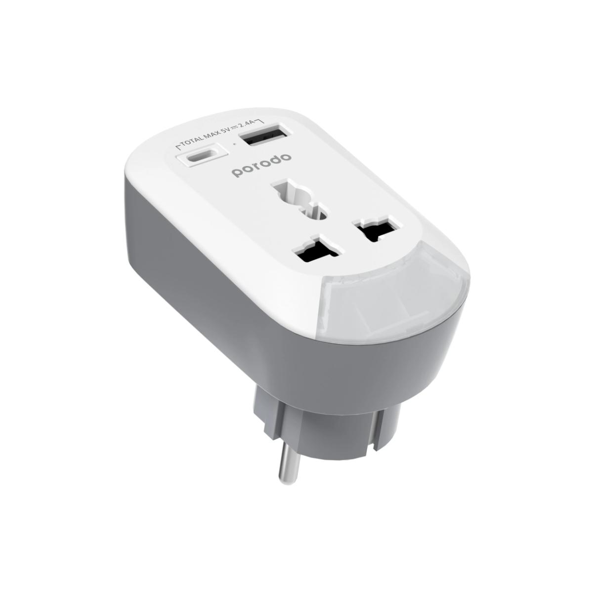 Porodo Universal AC Adapter with Nightlight