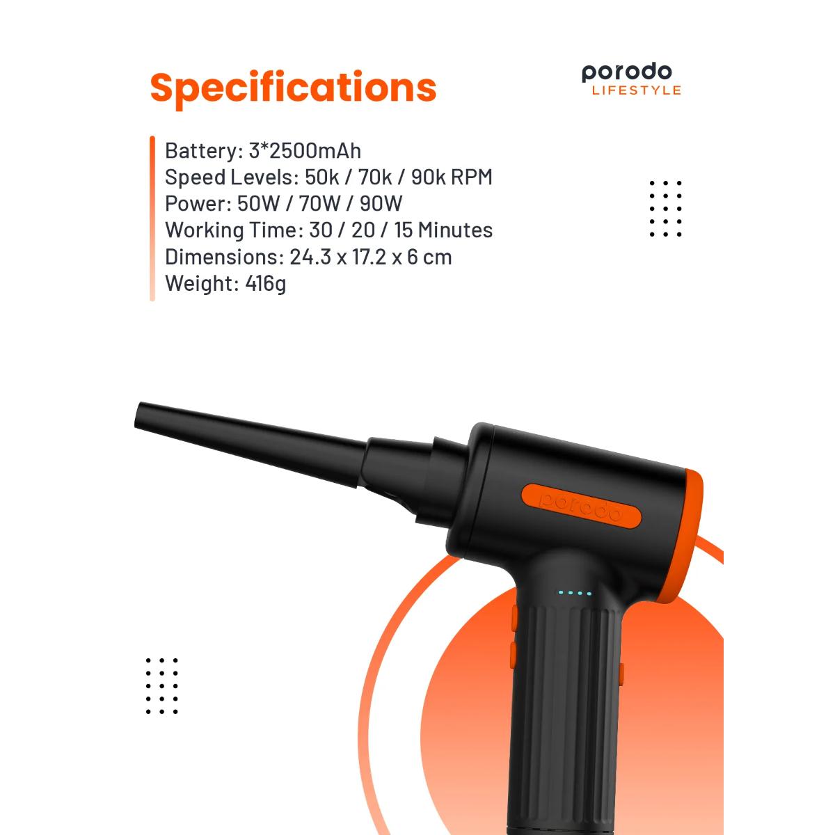 Porodo 2-in-1 Handheld Super Duster & Vacuum