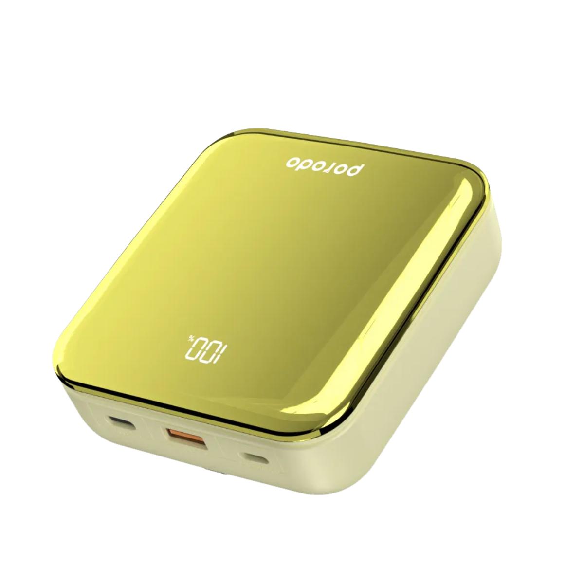 Porodo 20000mAh Mirror Power Bank with Built-In Cables