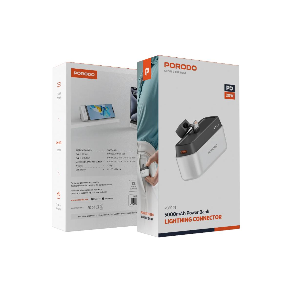 Porodo 5000mAh Power Bank with Lightning Connector