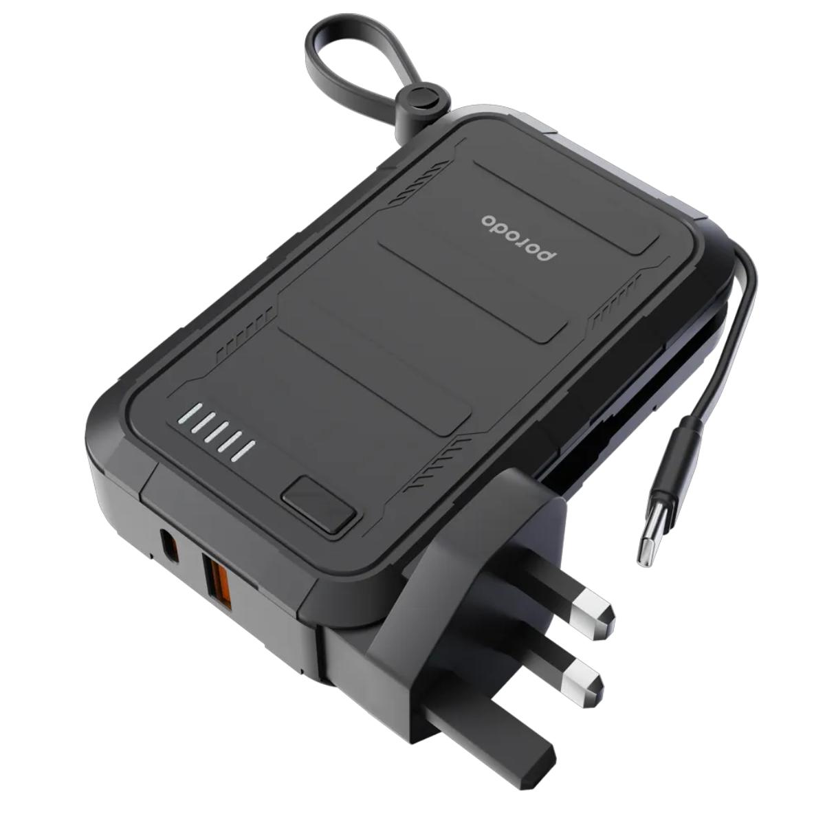 Porodo 10,000mAh Wall Charger & Power Bank