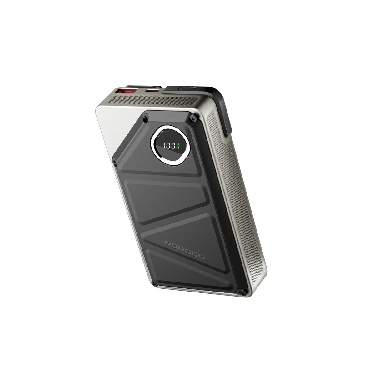 Porodo 20,000mAh Power Bank with Built-In USB-C & Lightning Cables