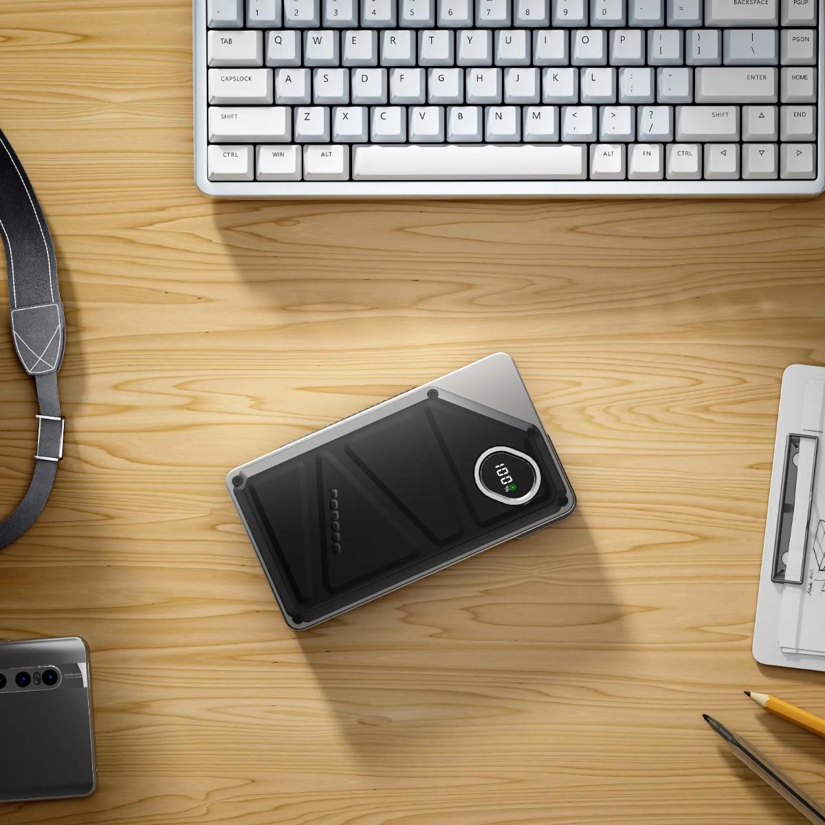 Porodo 20,000mAh Power Bank with Built-In USB-C & Lightning Cables