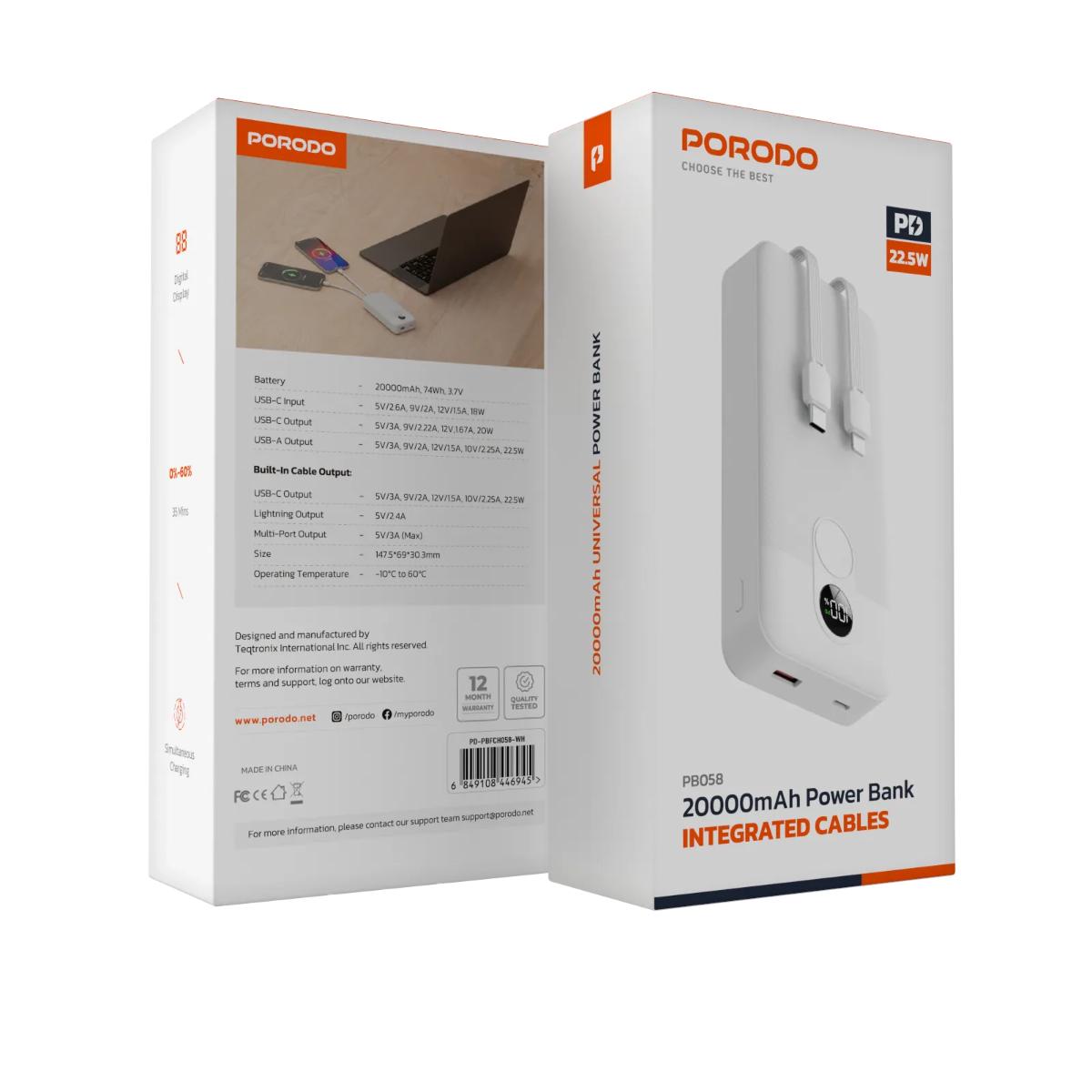 Porodo 10000mAh Digital Display Power Bank