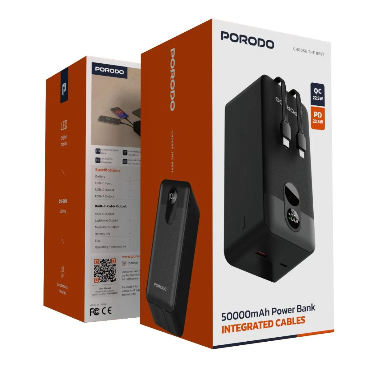 Porodo 50000mAh 22.5W Fast Charge Power Bank