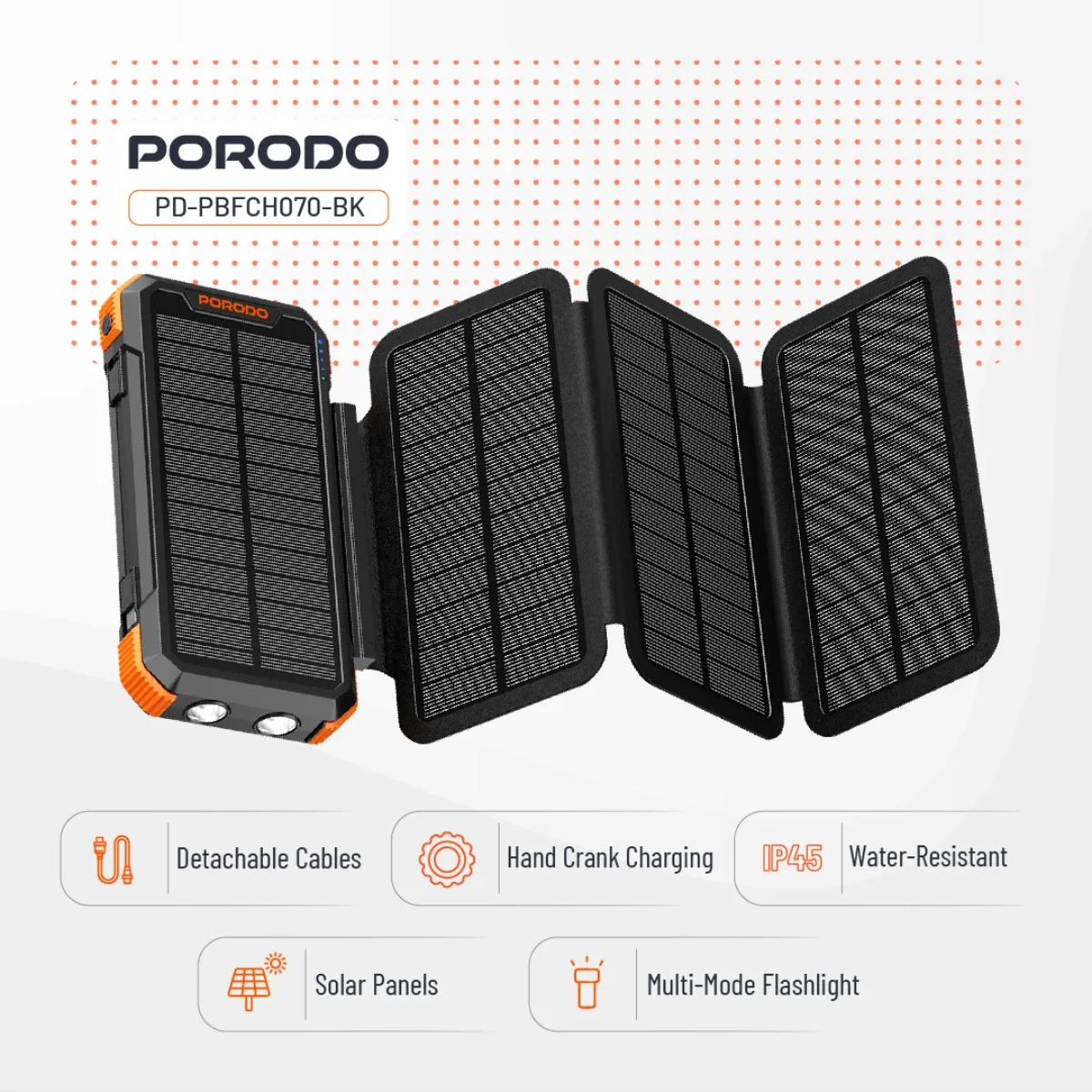 Porodo Power Bank PB070 20000mAh 4-Panel Solar