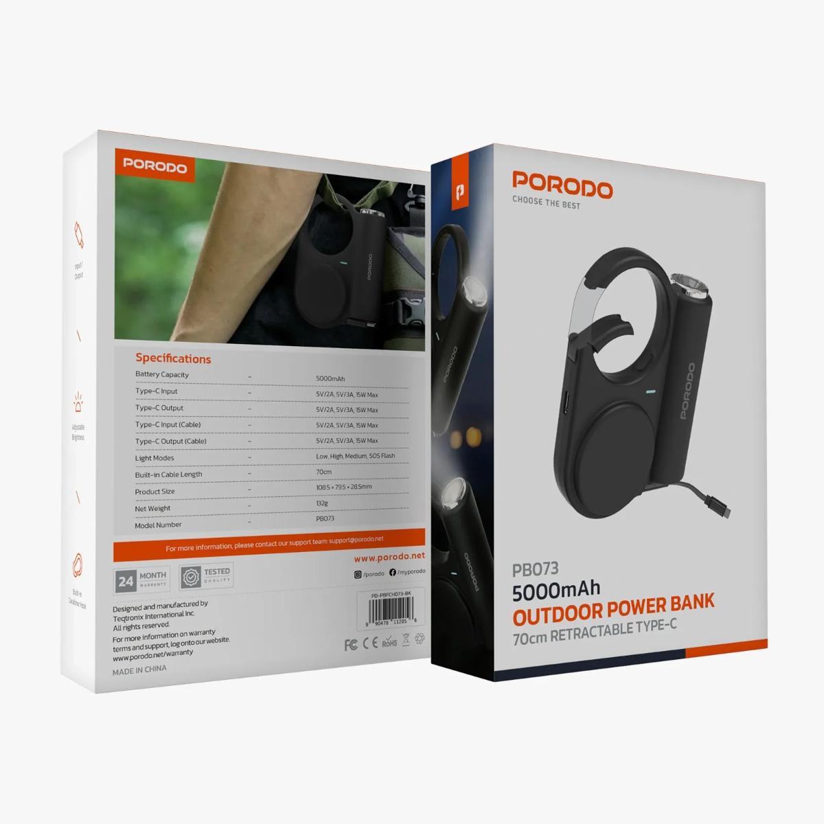 Porodo 5000mAh Outdoor Power Bank