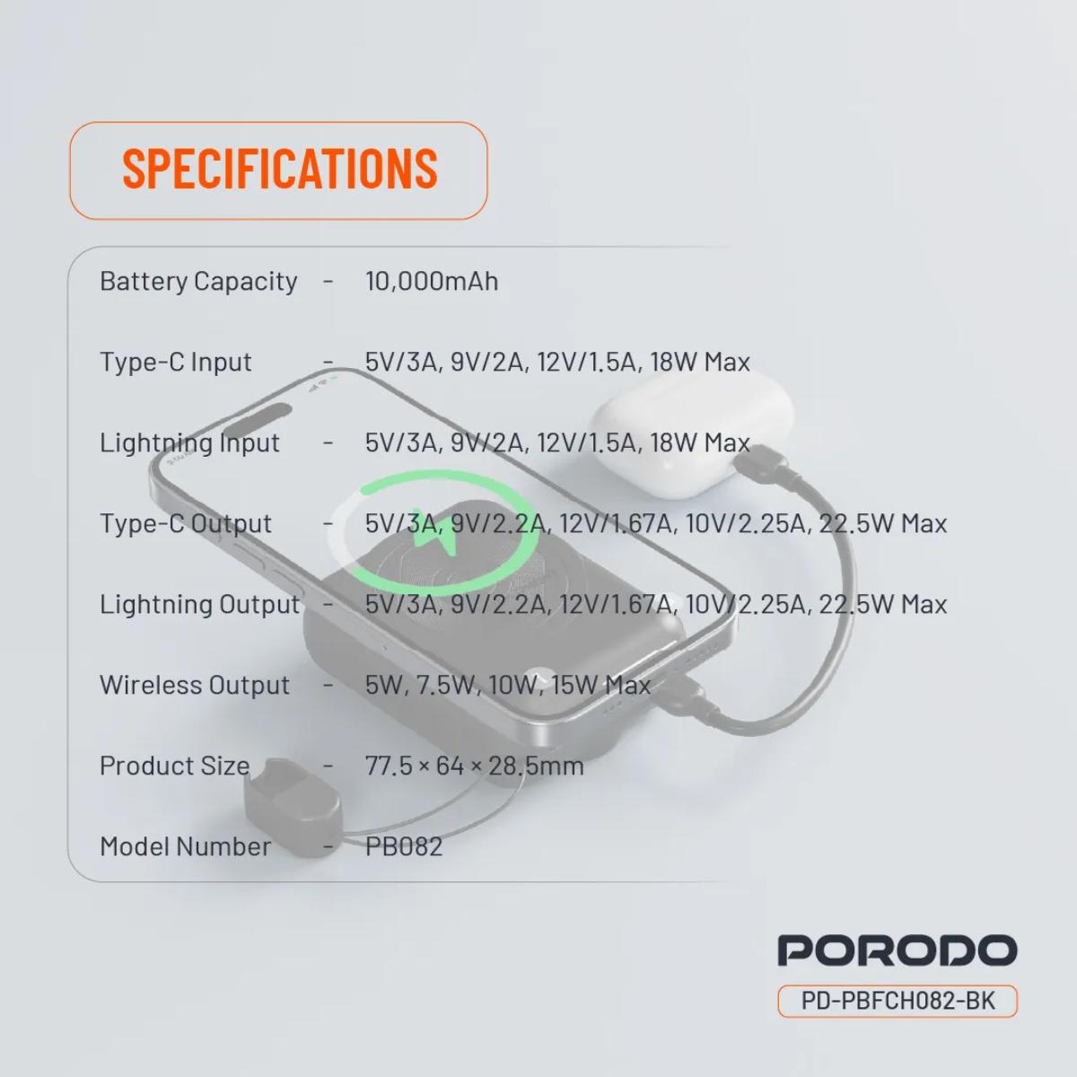 Porodo 10000mAh MagSafe Power Bank