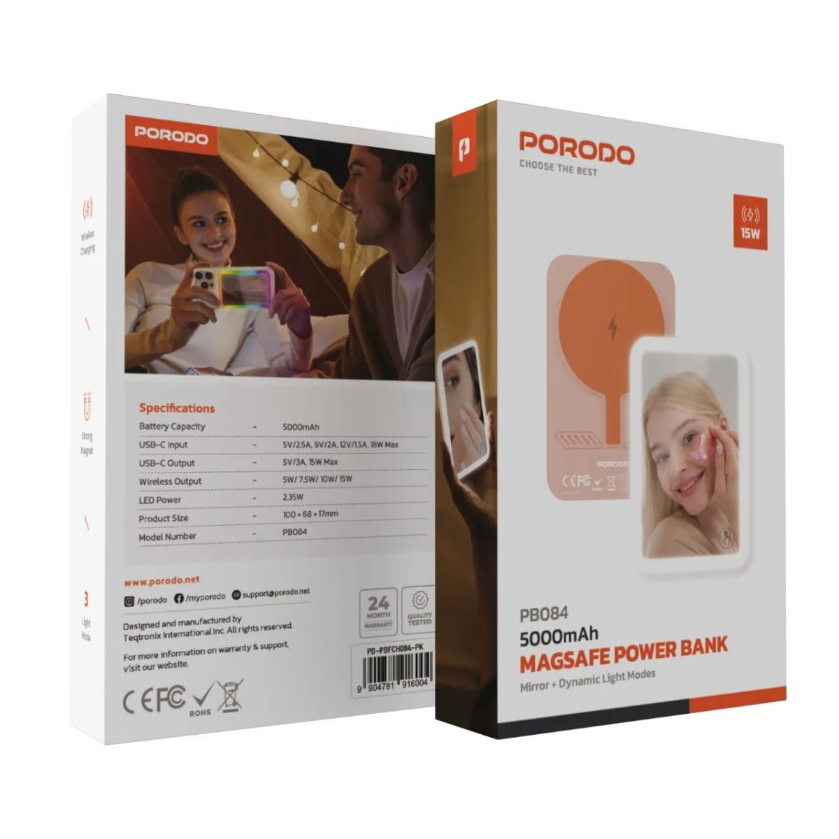 Porodo MagSafe Mirror Power Bank (5000mAh)