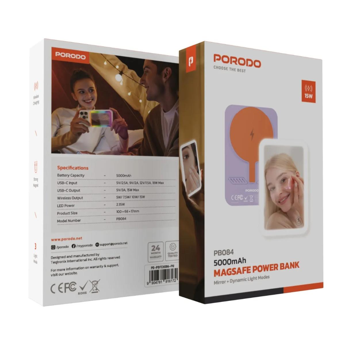 Porodo MagSafe Mirror Power Bank (5000mAh)