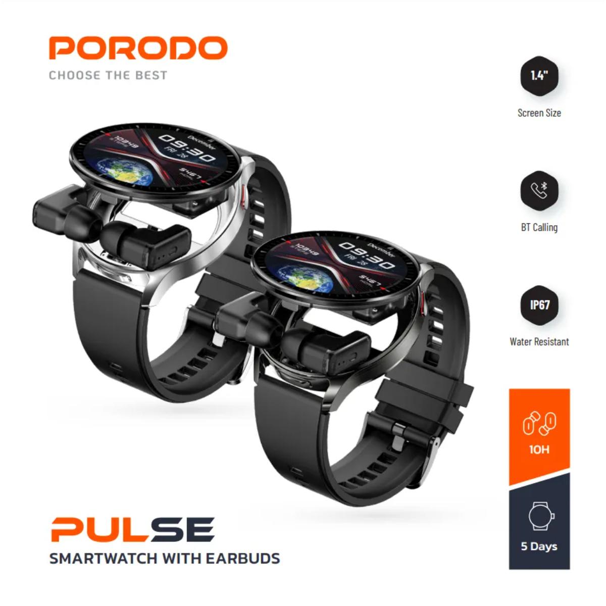 Porodo Pulse Smartwatch With Earbuds