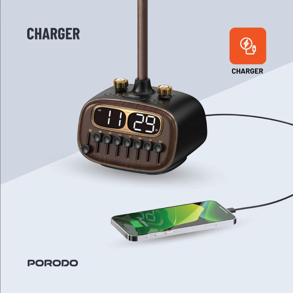 Porodo Lifestyle Retro Desk Lamp White-Noise & BT Speaker
