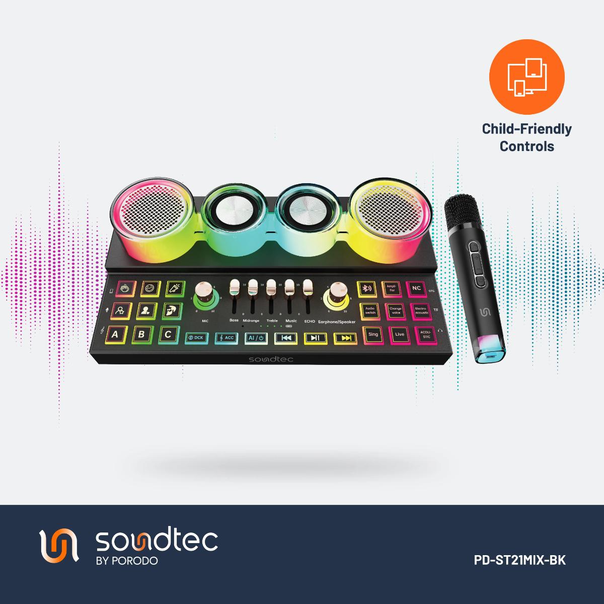 Porodo Audiolink Multi-Platform Audio Mixer & Speaker