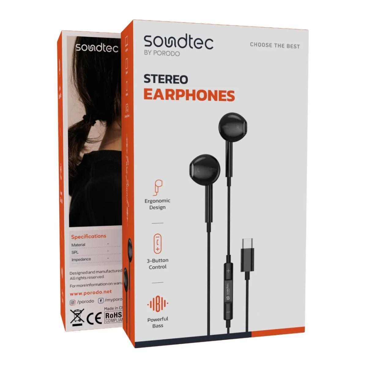 Porodo Soundtec Type-C Stereo Earphone
