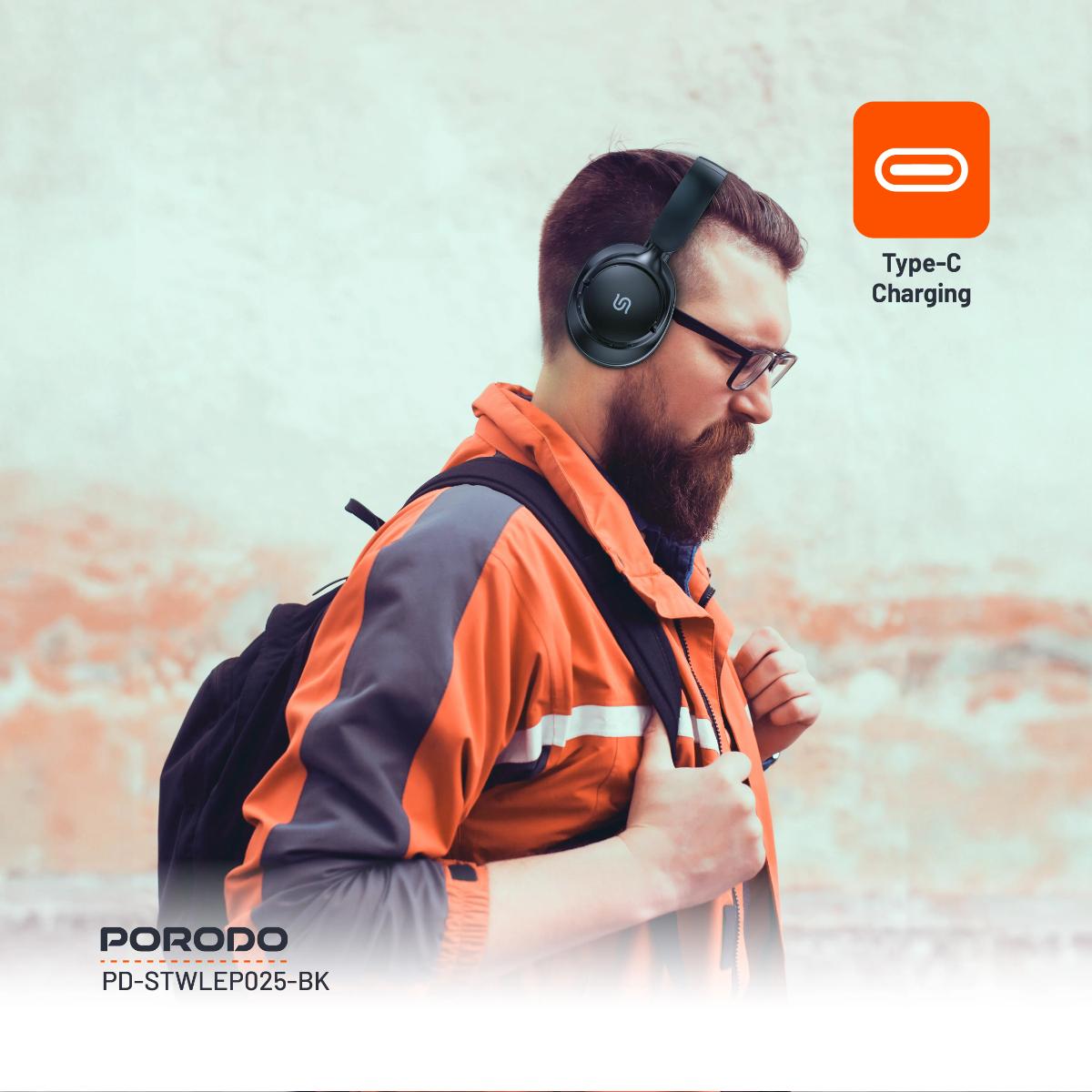 Porodo  Zen Active Noise-Cancellation Wireless Headphones
