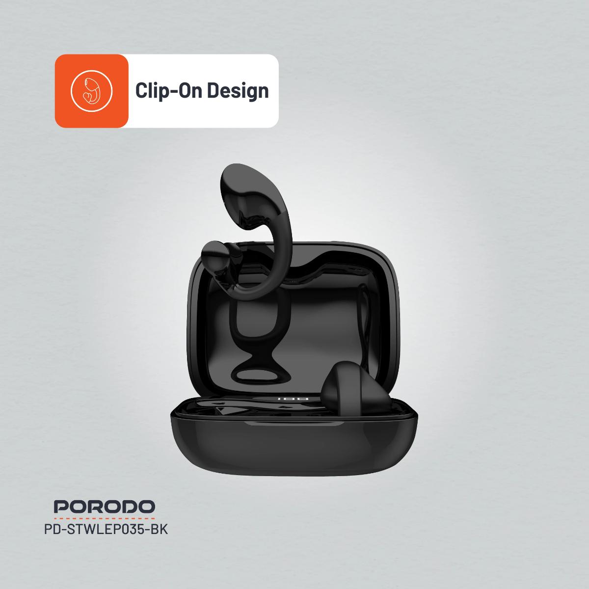Porodo Soundtec Snap Clip-On Wireless Earbuds