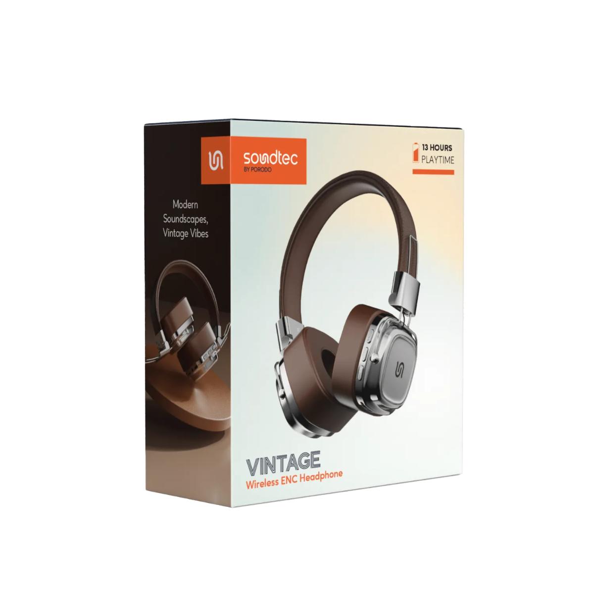 Porodo Vintage Wireless ENC Headphone