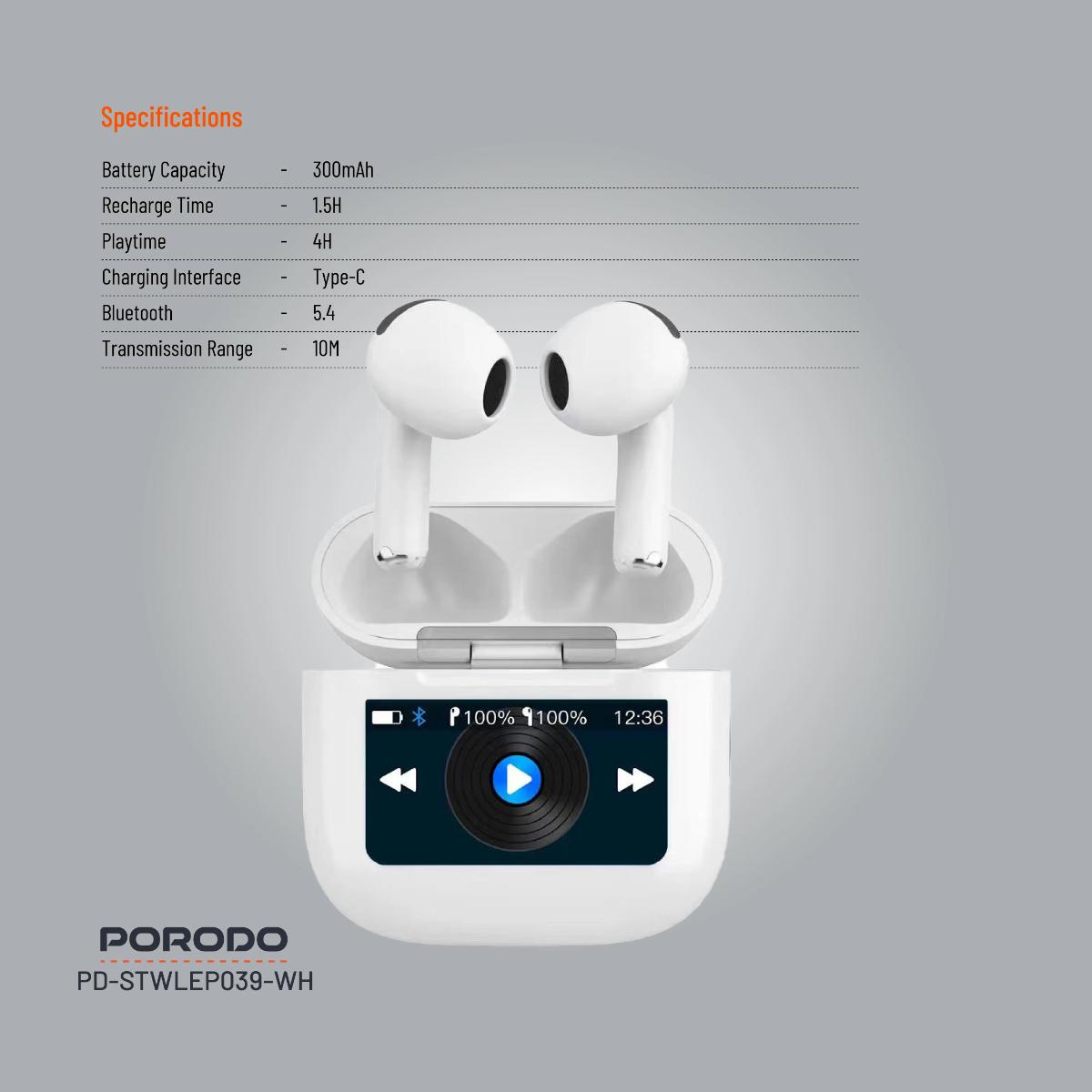 Porodo Soundtec Glimpse Touch Display TWS