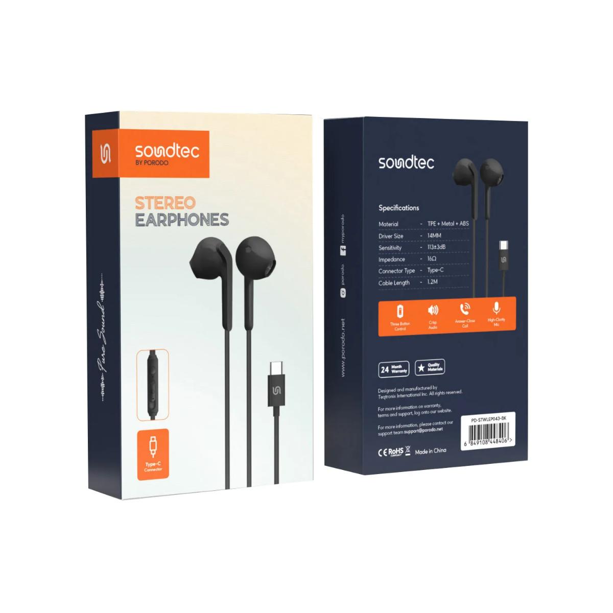Porodo Soundtec Stereo Earphones